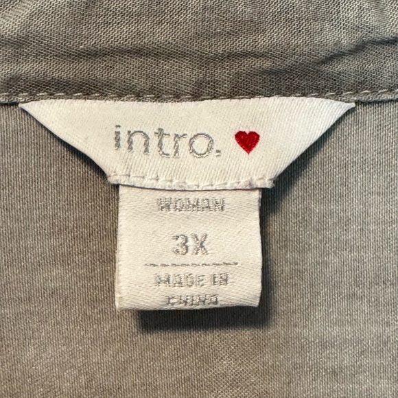 intro Very Soft Light Gray Snap Up Shirt Sz 3 X - Picture 10 of 10